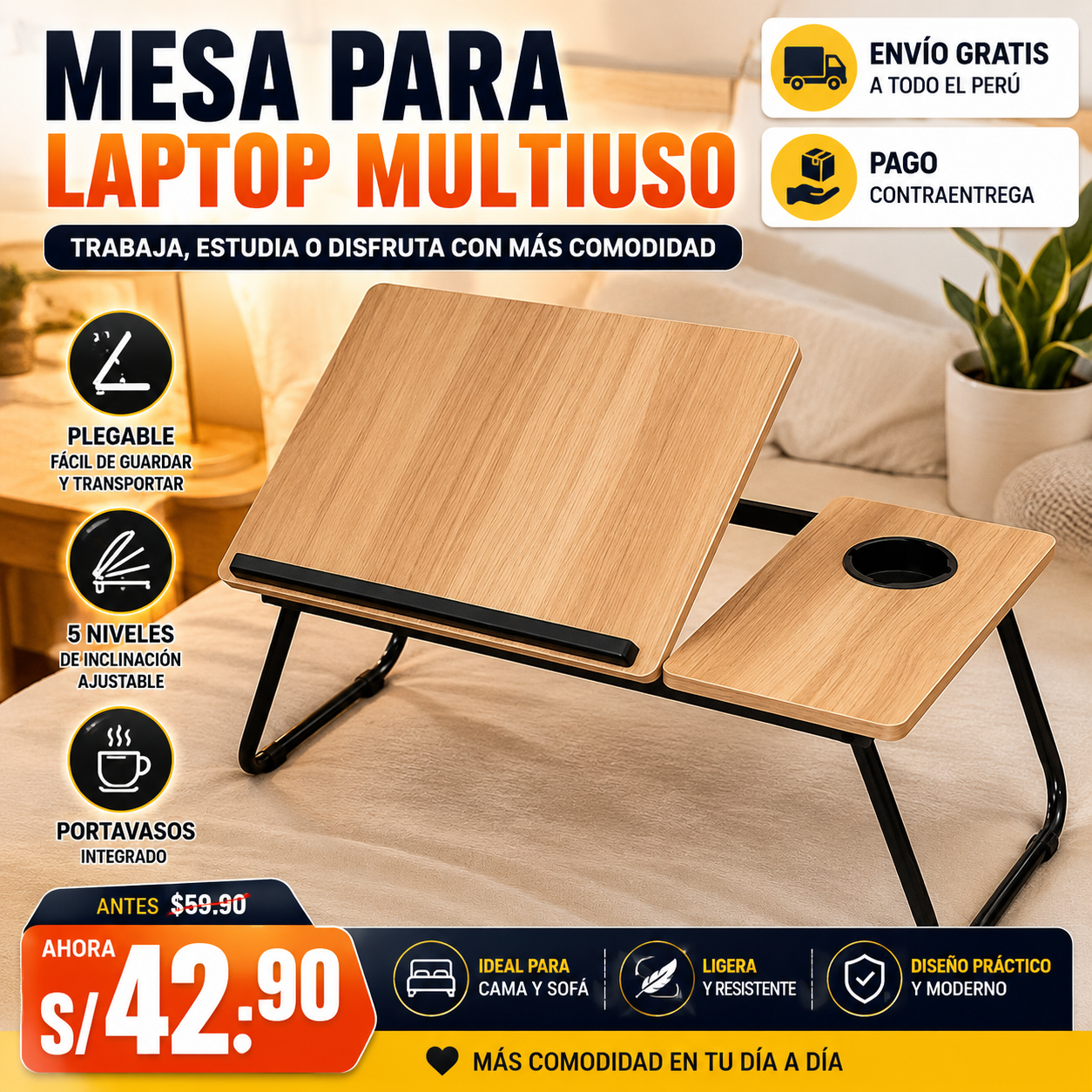 MESITA PLEGABLE MULTIUSO