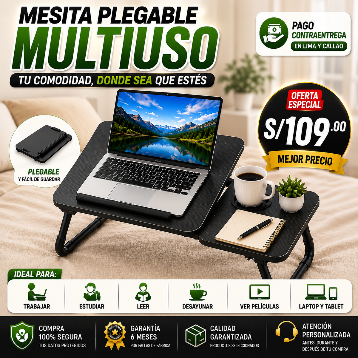 MESITA PLEGABLE MULTIUSO