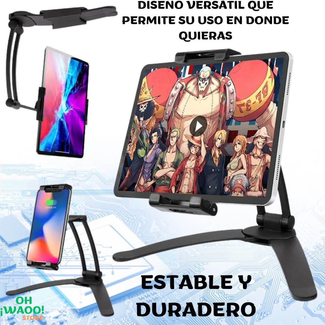 SOPORTE DE ALUMINIO PARA TABLET Y TELEFONO