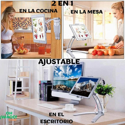 SOPORTE DE ALUMINIO PARA TABLET Y TELEFONO